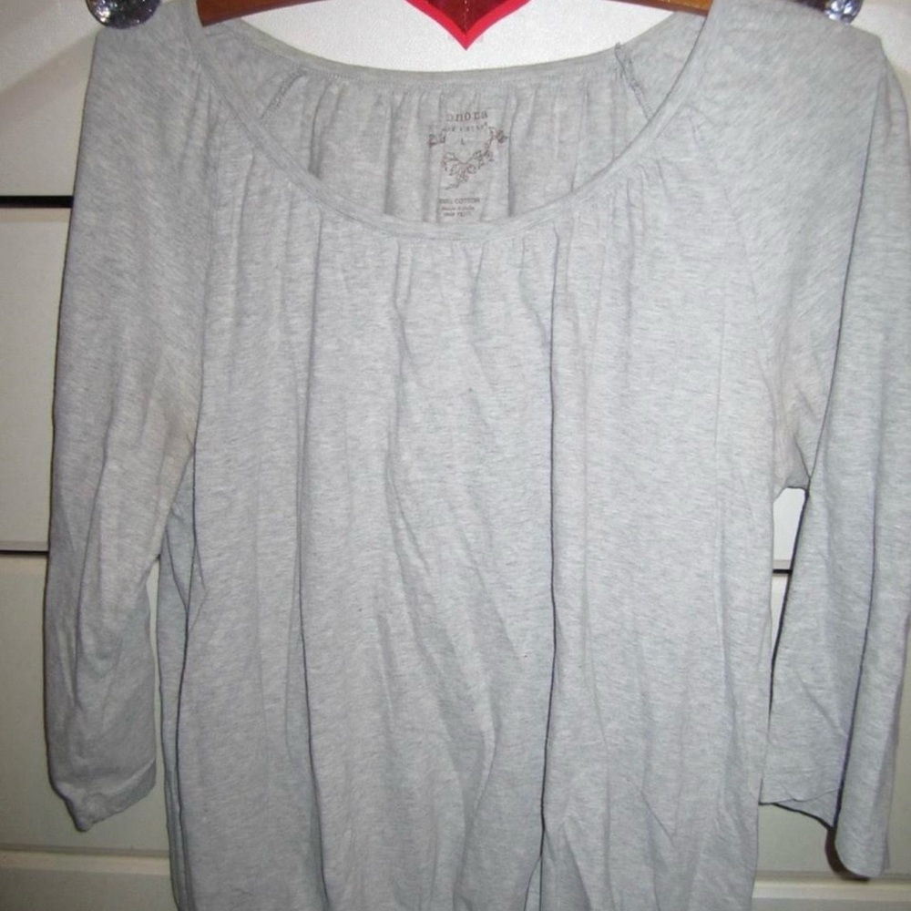 light grey long sleeve blouse / top